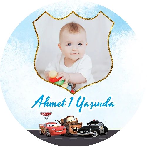 Şimşek Mcqueen Temalı Yuvarlak Açacak Magneti